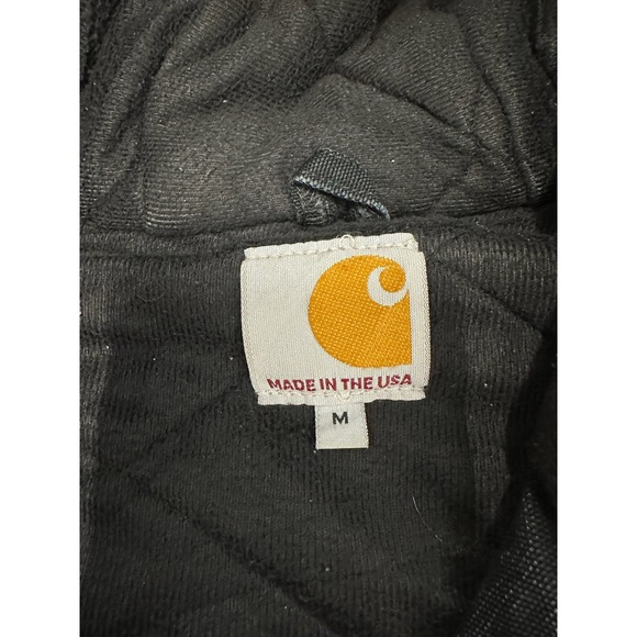 Carhartt Workwear Jacket Mens M Black Full Zip Hooded Embroidered Sz M - Picture 6 of 9